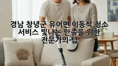 경남 창녕군 유어면 이동식 청소 서비스: 빛나는 만족을 위한 전문가의 팁
