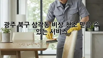 광주 북구 삼각동 비상 청소, 믿을 수 있는 서비스